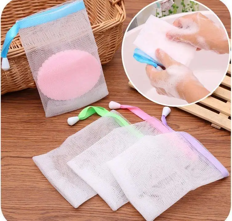 

1000pcs Fast Shipping 9.5*15cm Soap Blister Mesh Soap Net Foaming Easy Bubble Mesh Bag Bath & Shower Color Random Wholesale SN16