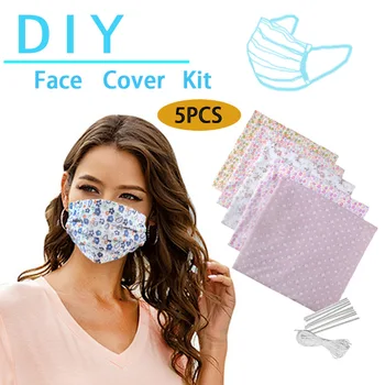 

5 Patterns DIY Color Handmade Cloth Face Protection Shield Cover Kit DIY Face Mask Sewing Making Tool Fabric