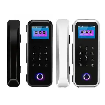 

2.4in Color Screen Fingerprint Password Card Remote Control Smart Lock with Attendance for Glass Single Double Door Hot