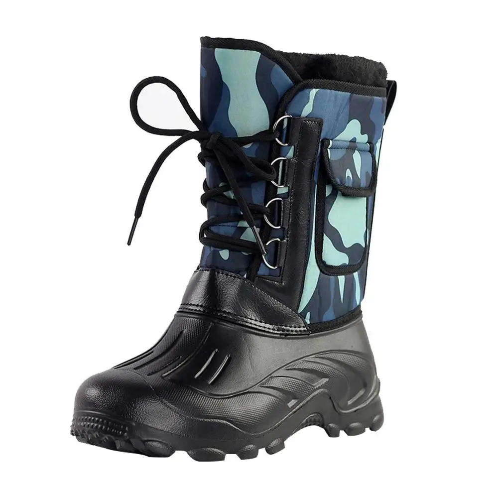 SUADEEX/мужские зимние ботинки; водонепроницаемые теплые зимние ботинки; Осенняя безопасная Мужская обувь до середины икры; нескользящая походная обувь на платформе - Цвет: A