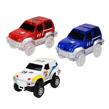 

3 Pack Track Cars Light Up Toy Car Track,3 LED Flashing Lights,Glow in the Dark Compatible with Most Tracks,Boys Girls