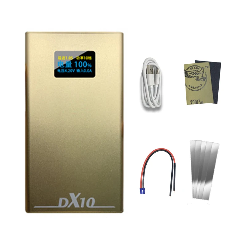 10600mah DX10 Handheld Spot Welder Machine 6*300A Mos 8 Awg Spot Pens For 18650 0.2mm Nickel Sheets type-c Charge 4.2v Gold hot stapler plastic repair