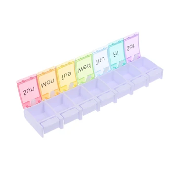 

Pill Box Weekly Pill Case Morning Night Pill Holder Storage Organizer Colorful 7 Compartment Mini Medicine Tablet Organiser