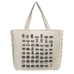 1 Pc Vintage Camera Canvas Shoulder Bag Large Female Retro Camera Student School Bag Women Eco Casual Shopping Tote Bag Canvas