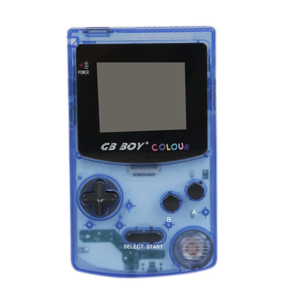 Clear blue 1 шт./лот GB Boy цветной портативный игровой плеер 2," портативная Классическая игровая консоль с подсветкой 66 встроенных игр - Цвет: Clear blue