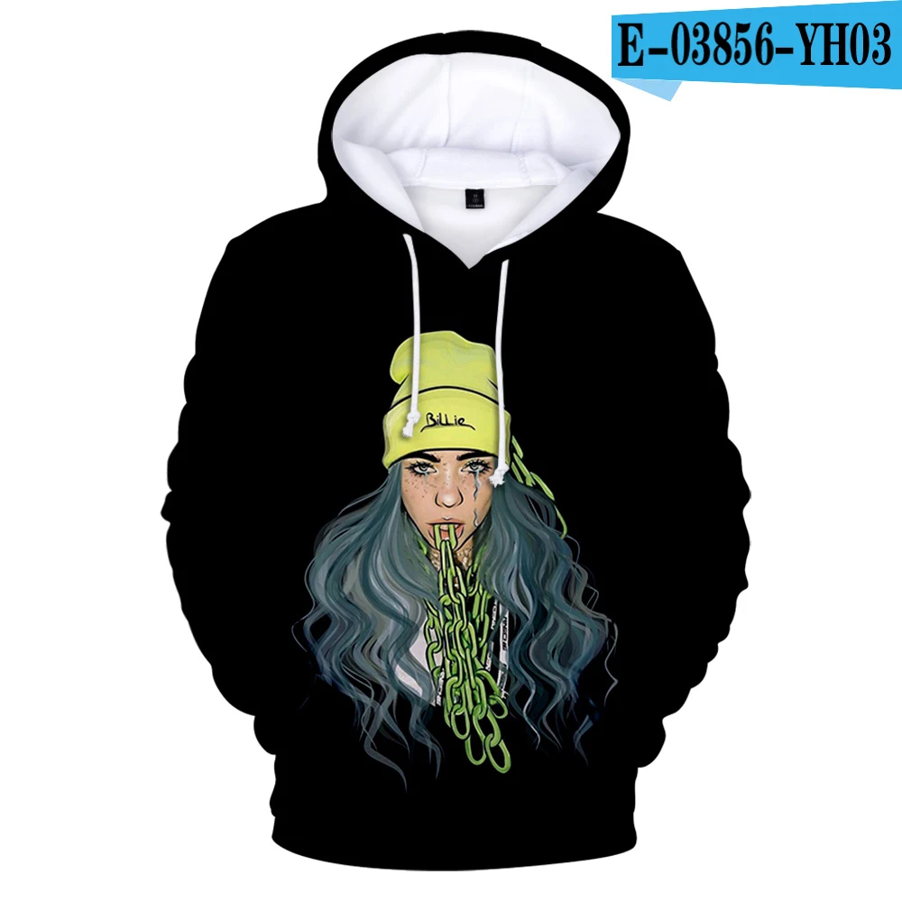 Повседневные толстовки с 3D принтом Billie Eilish, американский независимый певец, толстовки для женщин, мужчин и детей, осенние детские толстовки с 3D принтом Billie Eilish - Цвет: 3D