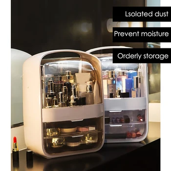 

Makeup Organizer Large Capacity Waterproof Dustproof Bathroom Cosmetic Storage Box Desktop Beauty Storage Drawer