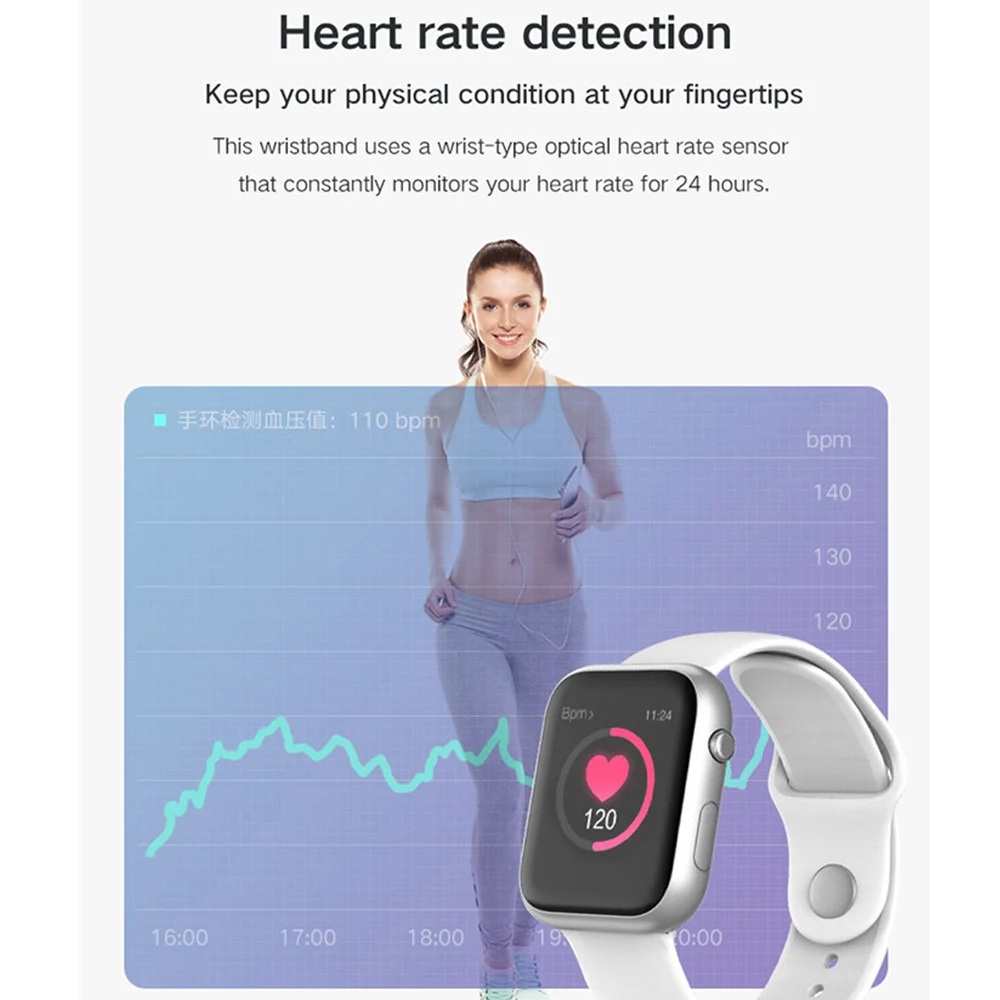 VESTMADRA VX16 Bluetooth Смарт часы для мужчин спортивные часы для женщин сердечного ритма кровяное давление серии 4 Smartwatch PK P80 W34 IWO8 10