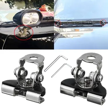 

2/4PCS Stainless Steel Universal A Pillar Hood Led Work Light Bar Car Mount Bracket Clamp Holder For Offroad ATV UTV SUV