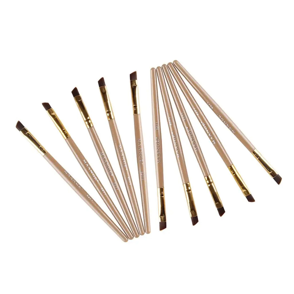 10x Eyebrow Shaping Brush Set Plastic Handle Precision Brow Liner Definer