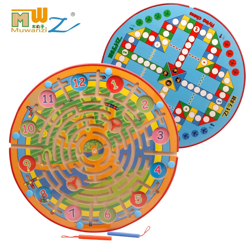 

MWZ-in-Magnetic Rail Pen Maze Roll-on Game Baby Aeroplane Chess CHILDREN'S Toy Tabletop Game