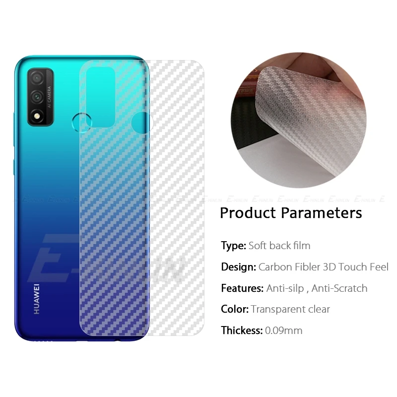Чехол накладка из углеволокна задний протектор экрана для HuaWei P Smart S Z Pro Plus 2018 2019
