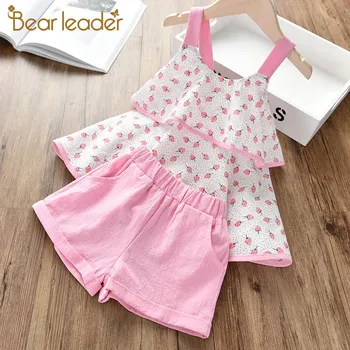 

Bear Leader Girls Clothing Sets New Summer Kids Girl Cool Outfits Strawberry Tops Shirts Shorts Suit Kids Children Clothing Suit