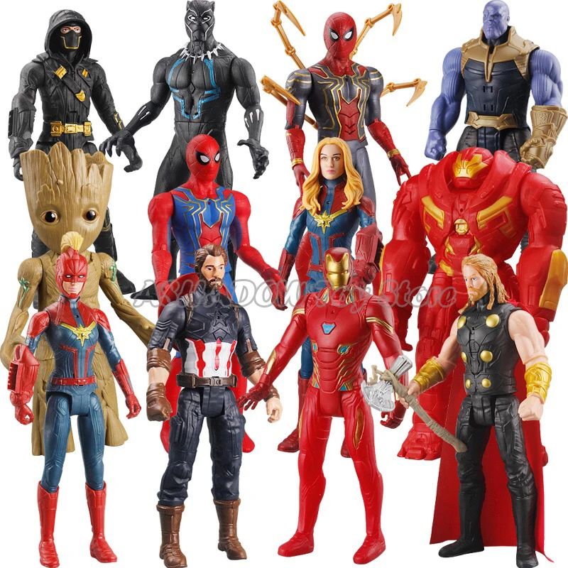 30 см Мстители Marvel фигурка Капитан Америка Железный человек паук танос Тор Халк Супермен ПВХ модель куклы Коллекция игрушек