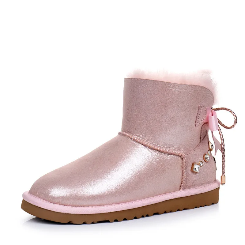 Fashion 2020 Natural Wool Shoes Women Real Sheepskin Women's Winter Woman Snow Boots Genuine Sheepskin Women Boots Women Shoes