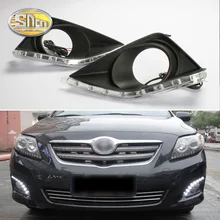 For Toyota Corolla 2010 2009 2008 2007,Waterproof ABS 12V Car DRL LED Daytime Running Light With Fog Lamp Hole SNCN