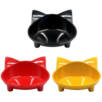 

Cat Bowls, Anti-Slip Multi-Purpose Pet Feeding Bowl Shallow Wide Flat Cat Food Water Bowls Dishes, Set of 3