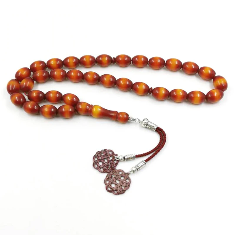 Red Resin Tasbih 33beads Big size Muslim prayer beads Bracelet arabic misbaha Islamic Ramadan eid gift Turkish kazaz tassel | Украшения и