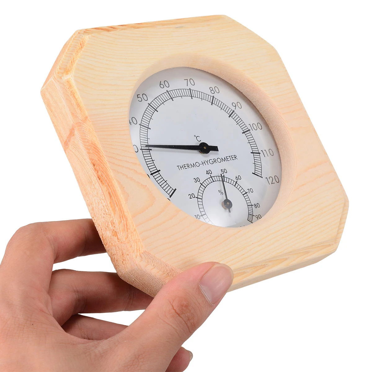 1pc Wooden Sauna Thermometer Mayitr Hygrothermograph Thermometer Hygrometer Humidity Measurement for Sauna Room