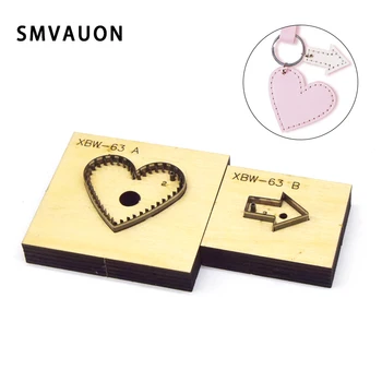 

SMVAUON Japanese Steel Cutting Die Heart Arrow Key Ring DIY Key Case Fun Pendant Leather Cutter Mold Knife Mould Hand Punch Tool