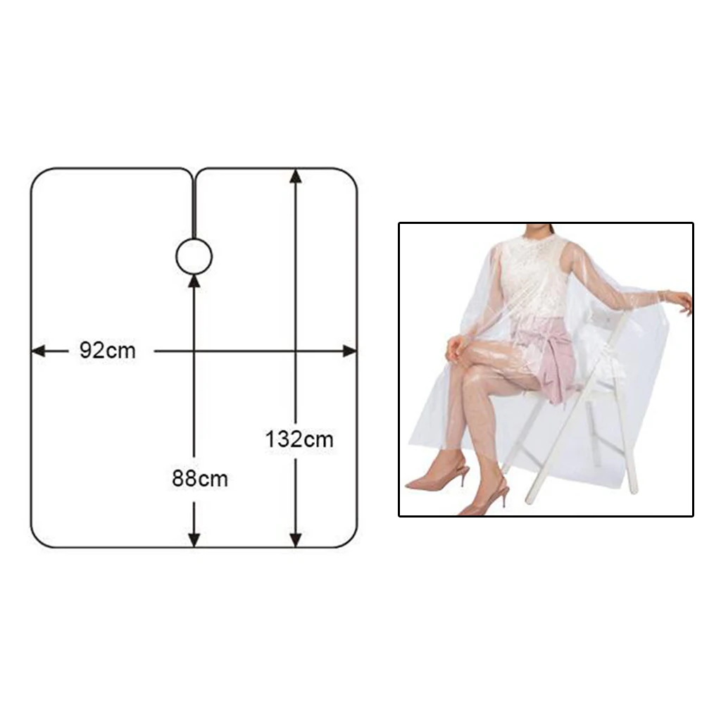 50pcs Waterproof Hairdressing Capes Hair Dye Cape Disposable Hair Cutting Cape Salon Gowns Barber Shop Capes Apron 150x130cm