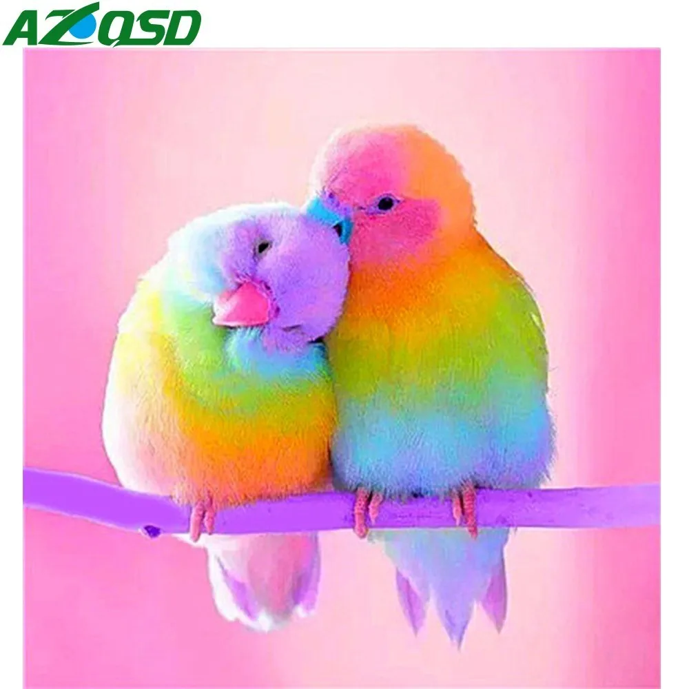 AZQSD Алмазная мозаика Цветная птица 5D Diy алмазная живопись животное рукоделие