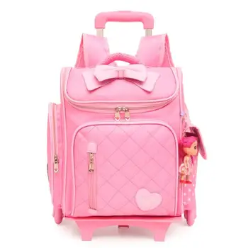 School Wheeled backpack for girls bag on wheels School Rolling backpack student children school Trolley Rucksacks Bag for kids 1