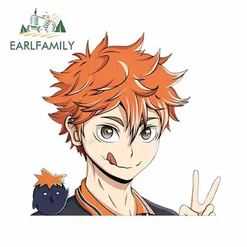 

EARLFAMILY 13cm x 12.6cm for Hinata Shoyo Store Peeker Car Stickers Personality Vinyl Decoration Scratch-proof Window Decal
