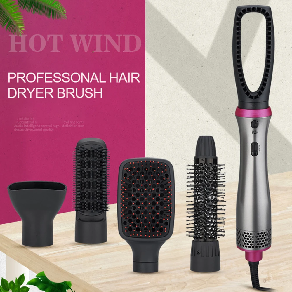 

Hot Hair Air Brush 5-in-1 Multi-functional Negative Ion Hair Straightener Curler Brush Reduce Frizz and Static All Hair Types