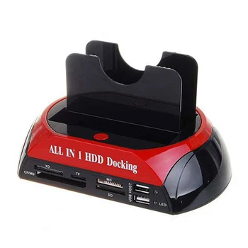 

TCC-S862-DE USB 2.0A SATA IDE Dual-Bay HDD Hard Disk Docking Station with Card Reader and USB 2.0 Hub for 2.5 3.5 Inch IDE SATA