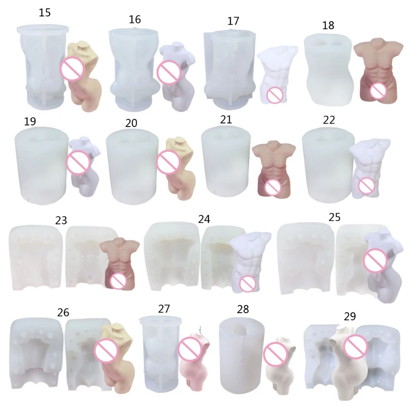 

DIY Human Body Art Mold Home Decor Female Male Body Silicone Resin Casting Mold Model Body Stand Ornaments Resin Molds