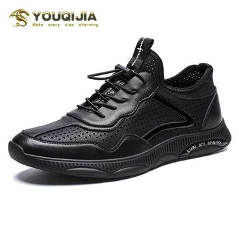 

Summer Men Casual Shoes Luxury Brand Leather Mens Loafers Moccasins Hollow Out Breathable Slip on Driving Shoes