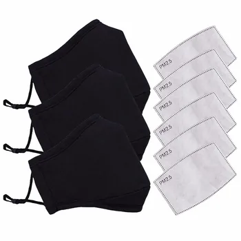 

Cotton Pm2.5 Black Unisex Pm2.5 Mouth Mask Haze Dust Mask Nose Filter Windproof Face Muffle Fabric Cloth mascarillas In stock