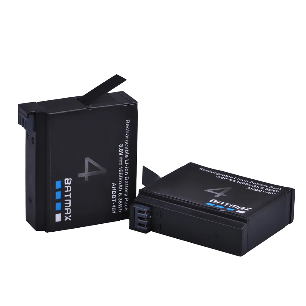 Batmax for Gopro 4 AHDBT-401 Battery akku for GoPro HERO4 AHDBT 401 GoPro HERO4 sports Action camera - Цвет: 2 battery