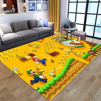 

Cartoon 3D Anime Super Mario pattern Carpets for Living Room Bedroom Large Area Carpet Kids play Floor Mat Child Game Area Rugs