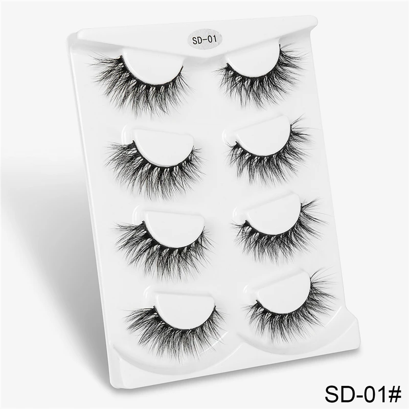 SD01-1 2/4 пар 8D искусственные норковые ресницы натуральные длинные 8D накладные ресницы перекрестного дизайна накладные ресницы ручной работы maquillaje - Цвет: SD01-1
