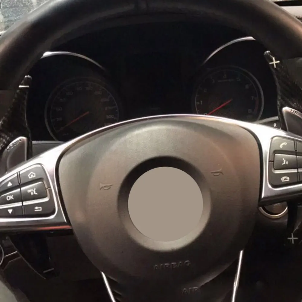 Для Benz AMG A45 C63 E63 Настоящее углеродное волокно рулевое колесо весло переключения накладка расширение