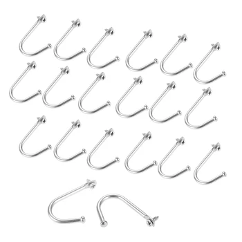 

50Pcs 34*24mm Zinc Alloy Small Wall Hooks Kitchen Bathroom Door Coat Hook Hanger Towel Clothes Handbag Hanger Hooks & 50 Screws