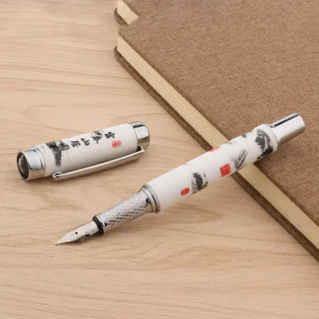 

Fountain Pen Ceramic Famous Chinese Painting Fuchun Mountains Medium Nib Ink Pens