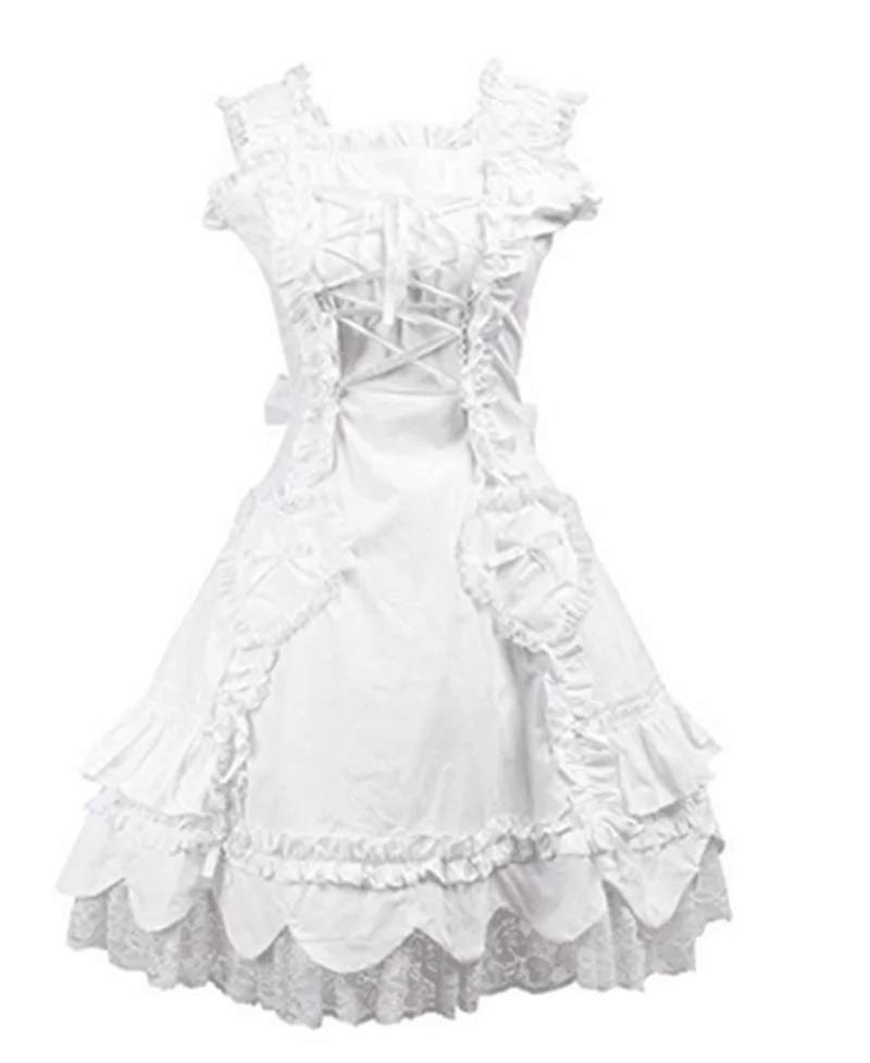 lolita dress lace princess vintage falbala high waist printing victorian dress kawaii girl gothic lolita jsk loli Princess tea