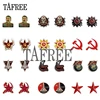 TAFREE CCCP USSR Soviet Symbol Clip on Earrings Acrylic Epoxy Resin  Tiny ear clip Earrings for women 2020 fashion Jewelry 1