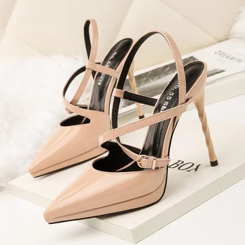 

2019 summer new comfortable sexy pointed shallow mouth high heels women comfortable stiletto banquet single shoes.