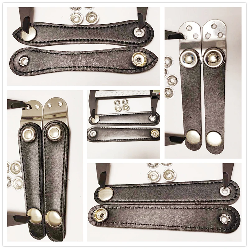 Black Leather Multi Model Bellows With Metal Extension Film 4-BUCKLE For Accordion With Rivet Button Processing Tool accordion bellows accessories