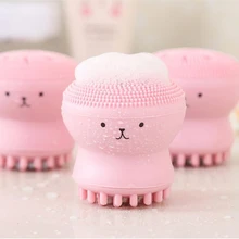 Cute Octopus Shape Silicone Face Cleaning Brush Deep Pore Cleaning Exfoliator Facial Washing Brush Skin Care tool Non- toxic