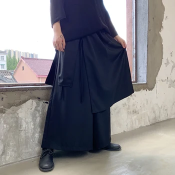 

Four Seasons Department of Mountain wide-leg Pants Youth overalls culottes nine sub-dark style loose pants fashion stylist