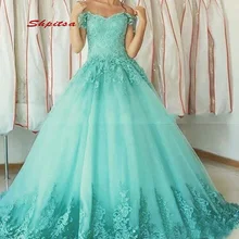 Кружевные бальные платья бальное платье с открытыми плечами из тюля для выпускного вечера дебютантка шестнадцать 15 сладкий 16 платье vestidos de 15 anos