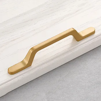 KKFING American Solid Aluminum Alloy Gold Cabinet Handles Drawer Knobs Kitchen Cupboard Wardrobe Door Pulls Furniture Hardware