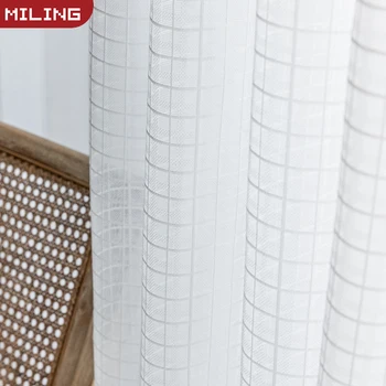 

White Tulle Curtains European Transparent Window Curtains for Living room Bedroom Kitchen Balcony Sheer Curtain Size Customized