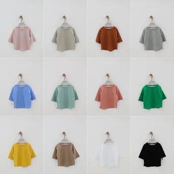 

2020 Summer Early Autumn Children Loose-Fit Half-sleeve Shirt T-shirt BOY'S T Girls South Korea