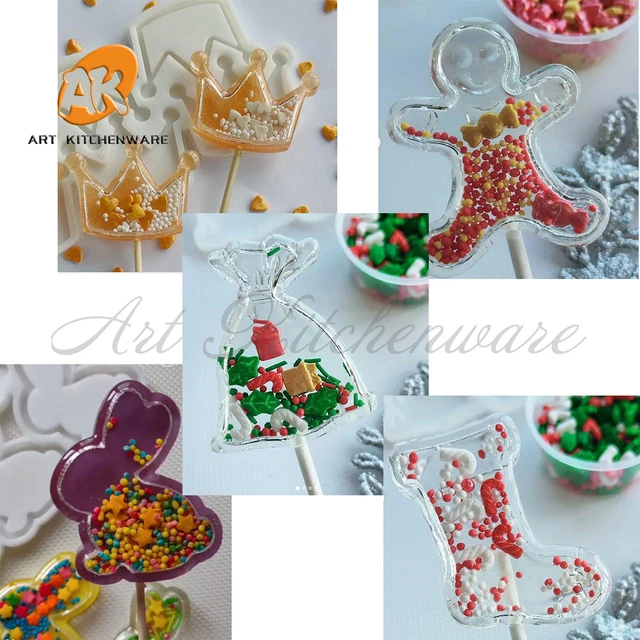 Silicone Molds Chocolate Lollipops  Silicone Mold Christmas Lollipop -  Christmas - Aliexpress